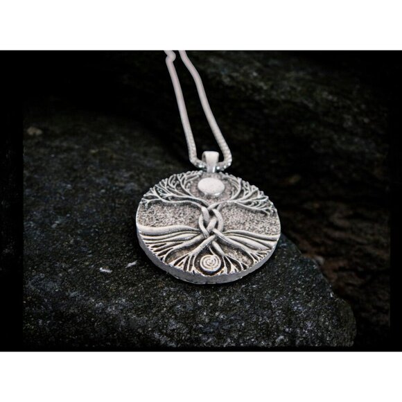 Celtic Tree of Life Pendant Necklace Moon Symbol Spiritual Amulet - Picture 5 of 9